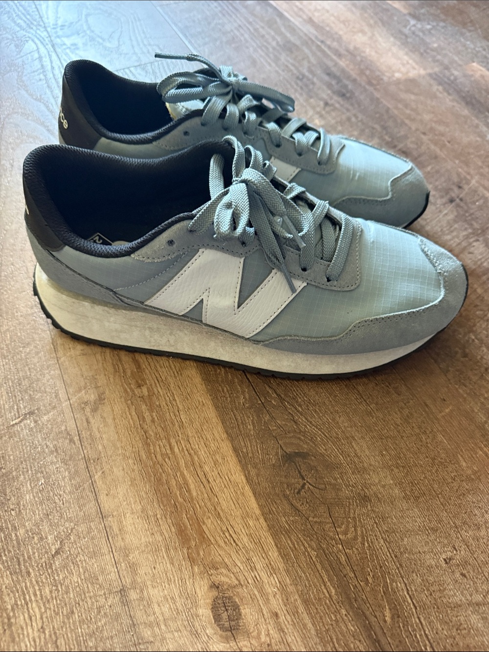 New Balance Gray & White Retro Runner Sneakers